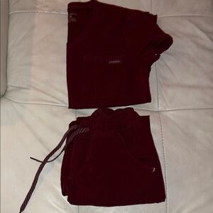 Jaanuu Women's Scrub Top and Jogger Pants